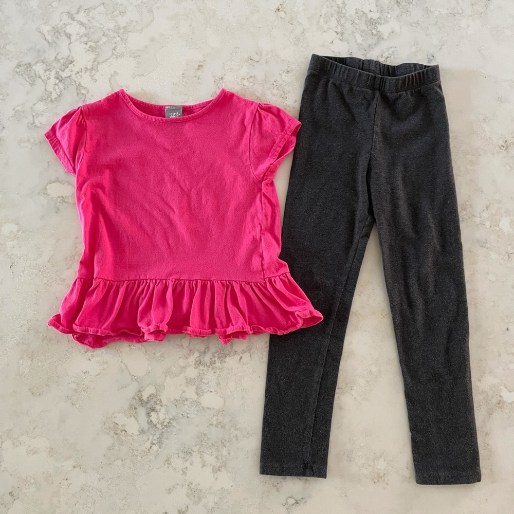 InsectShield / Pink ruffle tee and leggings